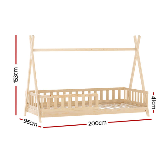 Artiss Bed Frame Wooden Kids House Frames Oak PUAH Baby & Kids > Kid’s Furniture > Kid’s Beds & Bed Frames