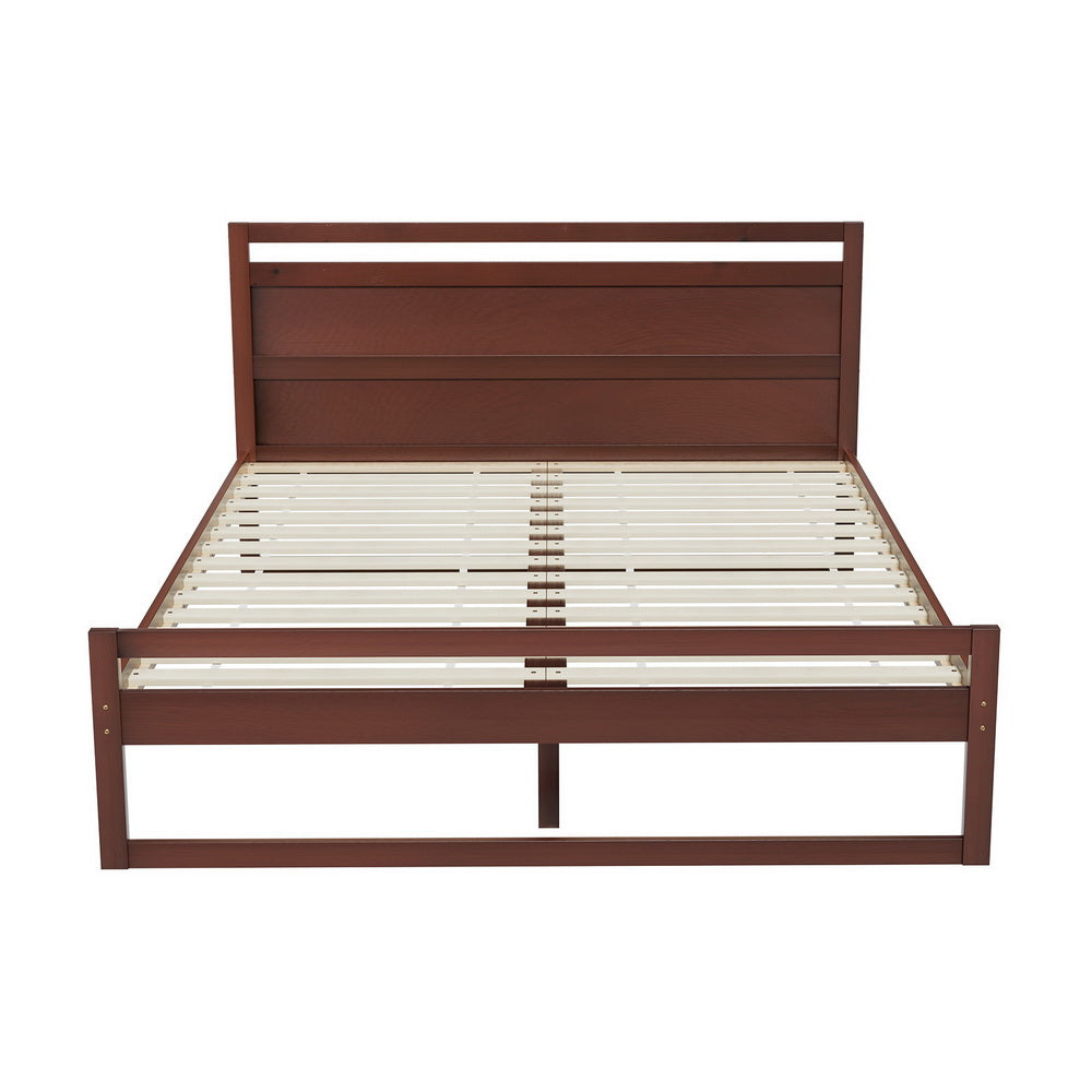 Artiss Bed Frame Queen Size Wooden Walnut WITTON - Furniture > Bedroom > Beds & Bed Frames