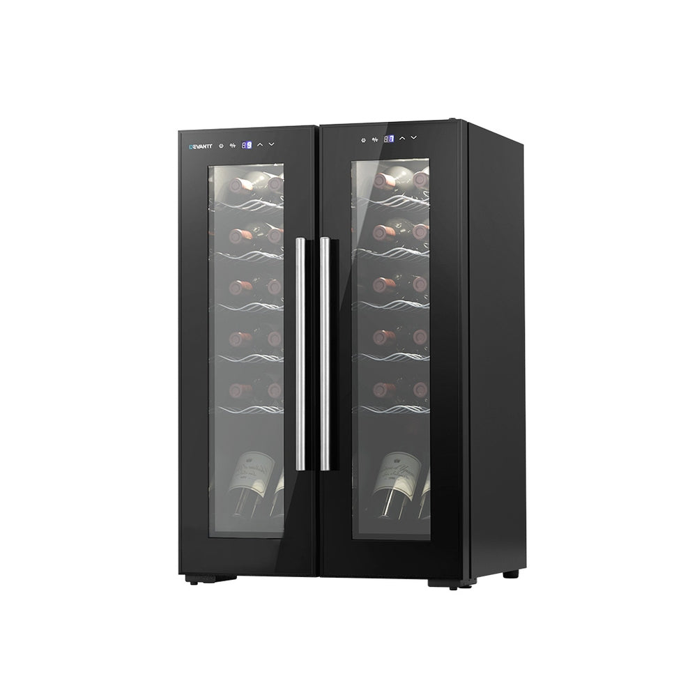 Devanti Wine Fridge Cooler Dual Zone 24 Bottles Appliances > Fridges & Freezers > Wine Fridges