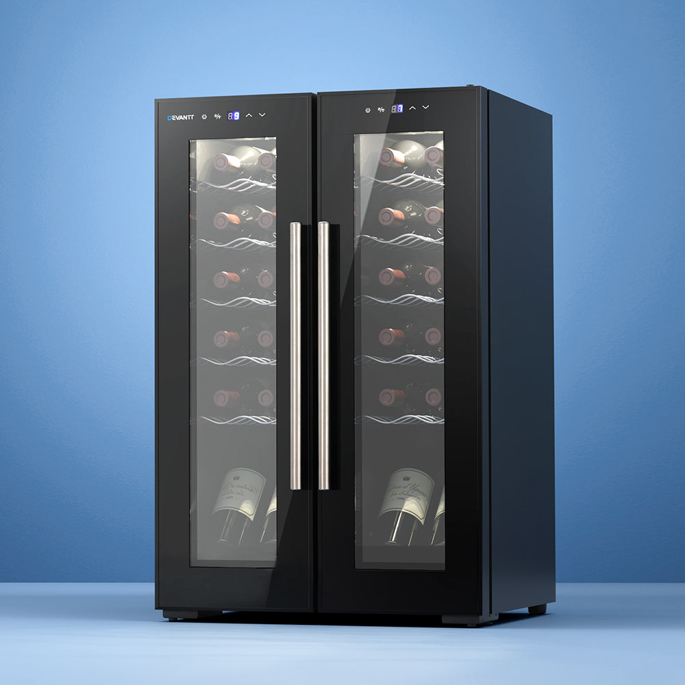 Devanti Wine Fridge Cooler Dual Zone 24 Bottles Appliances > Fridges & Freezers > Wine Fridges