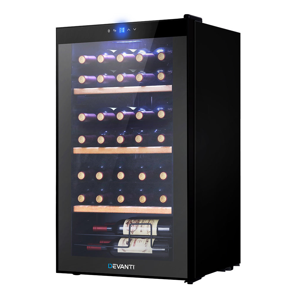 Devanti Wine Fridge Cooler 34 Bottles Appliances > Fridges & Freezers > Wine Fridges