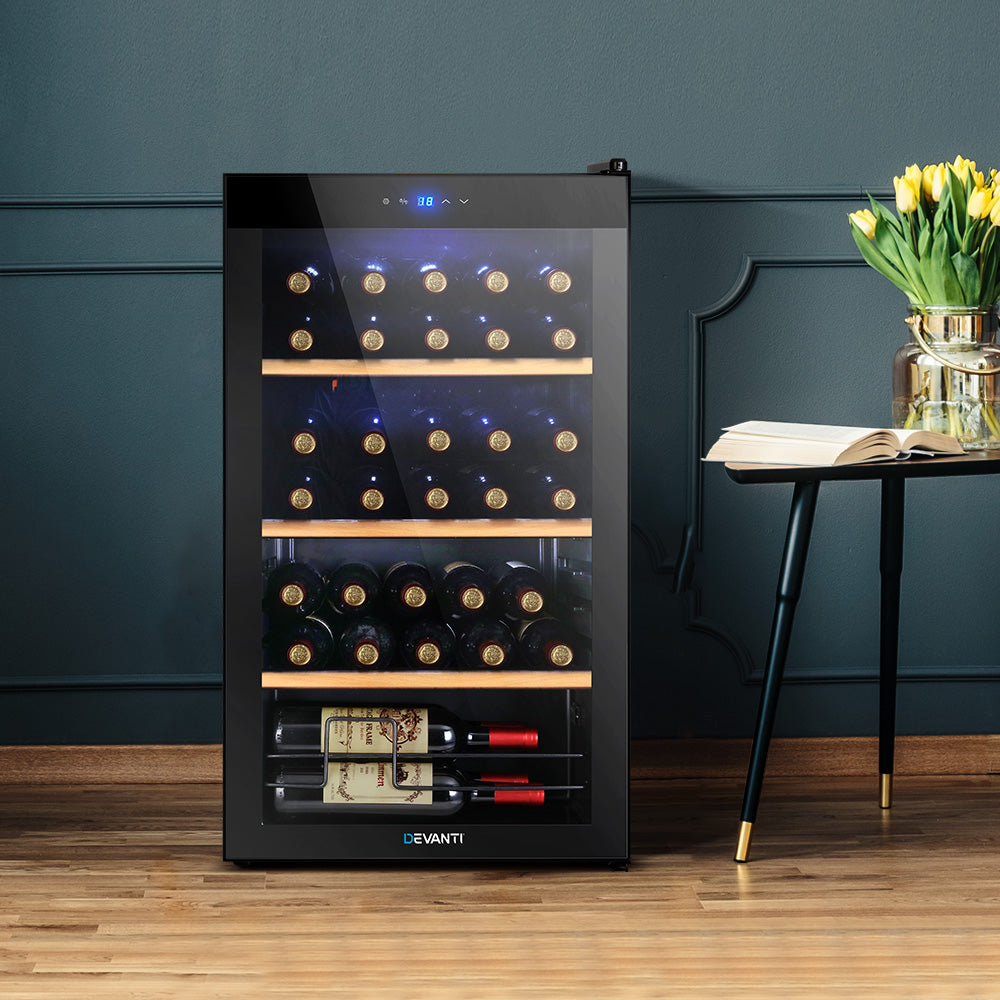Devanti Wine Fridge Cooler 34 Bottles Appliances > Fridges & Freezers > Wine Fridges