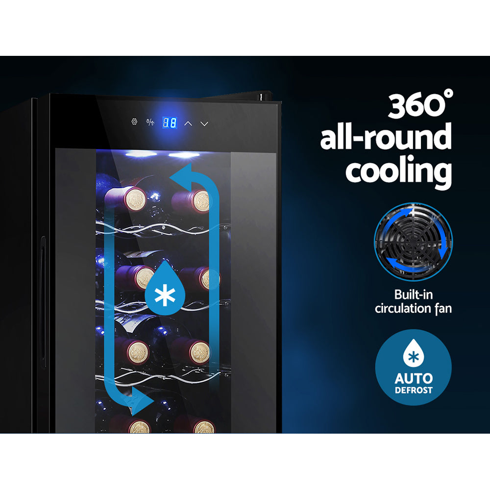 Devanti Wine Fridge Cooler 12 Bottles - Appliances > Fridges & Freezers > Wine Fridges
