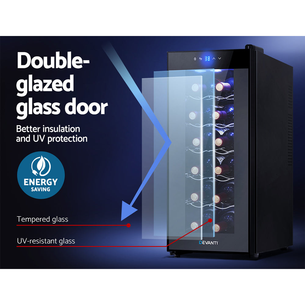 Devanti Wine Fridge Cooler 12 Bottles - Appliances > Fridges & Freezers > Wine Fridges