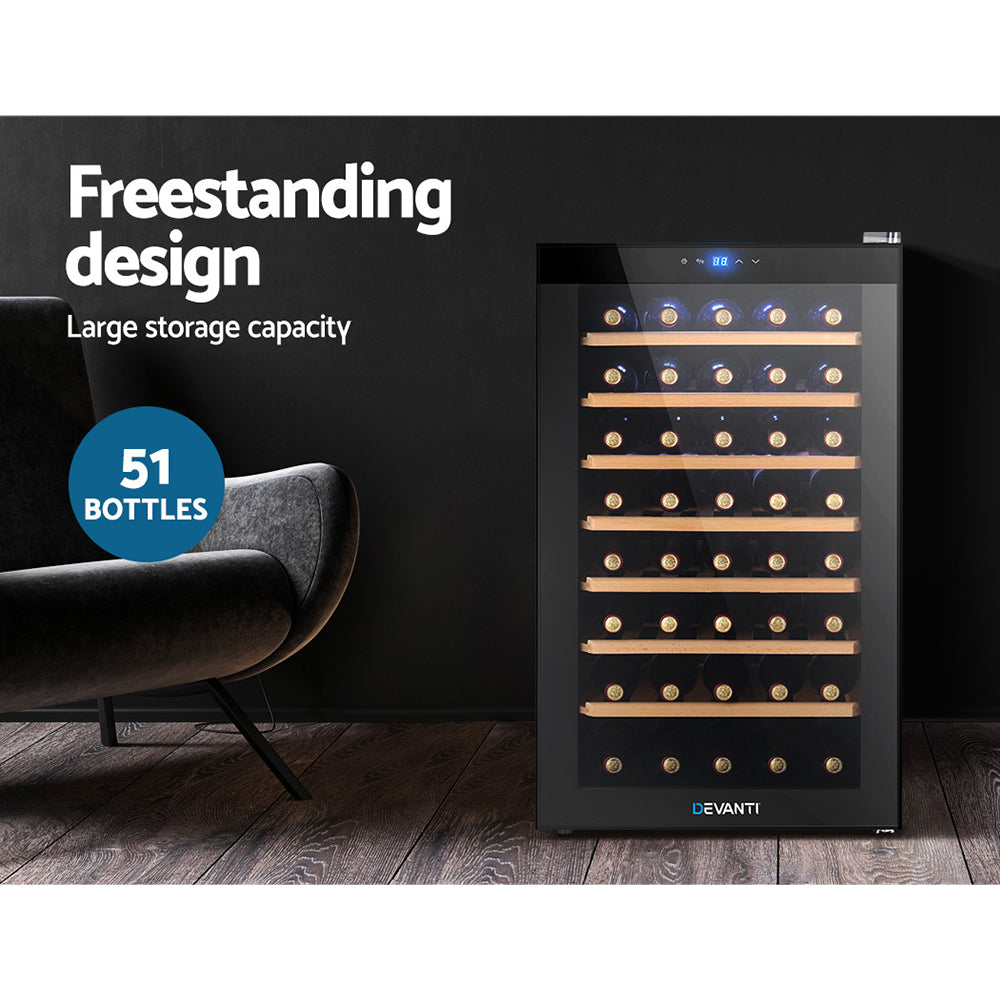 Devanti Wine Fridge Cooler 51 Bottles Appliances > Fridges & Freezers > Wine Fridges