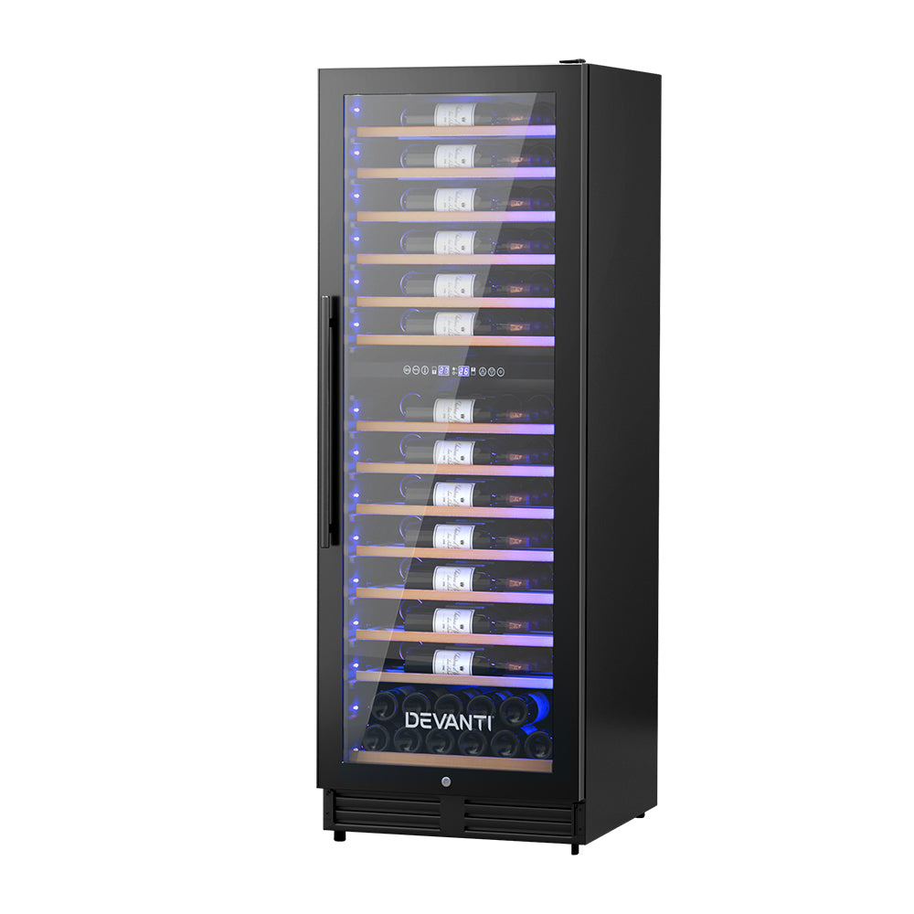 Devanti Wine Fridge Cooler Dual Zone 128 Bottles Appliances > Fridges & Freezers > Wine Fridges