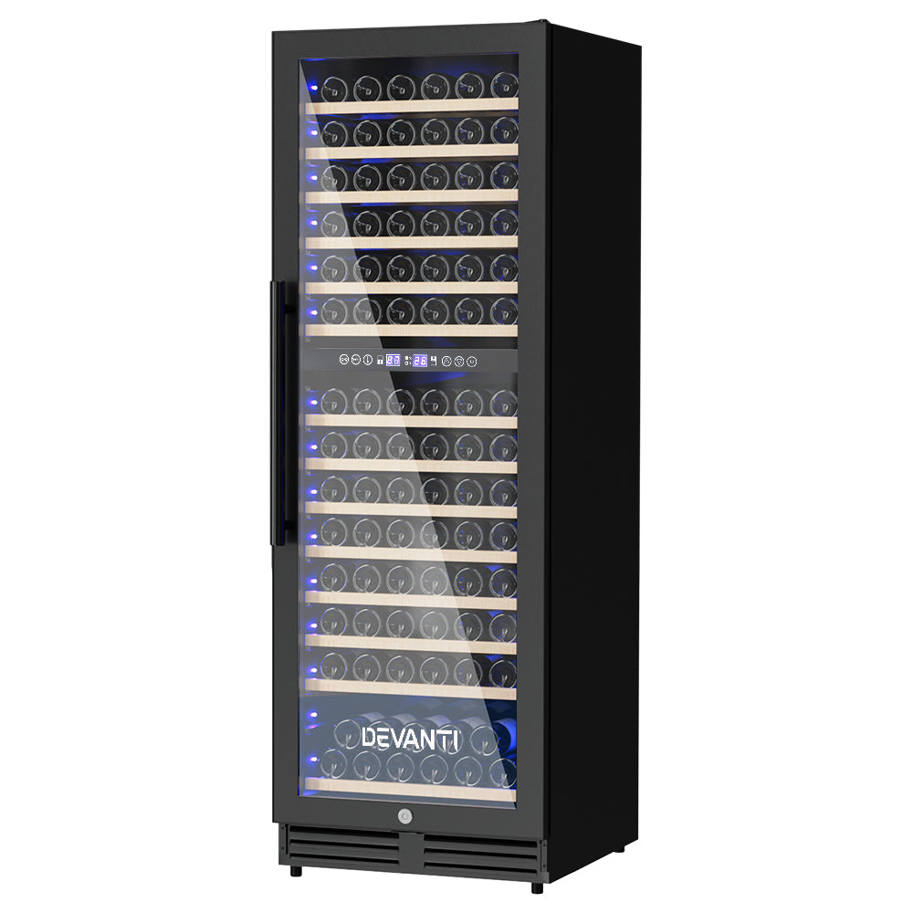 Devanti Wine Fridge Cooler Dual Zone 154 Bottles Appliances > Fridges & Freezers > Wine Fridges