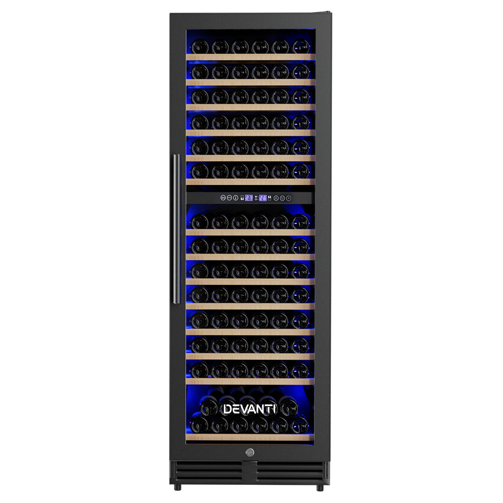 Devanti Wine Fridge Cooler Dual Zone 154 Bottles Appliances > Fridges & Freezers > Wine Fridges