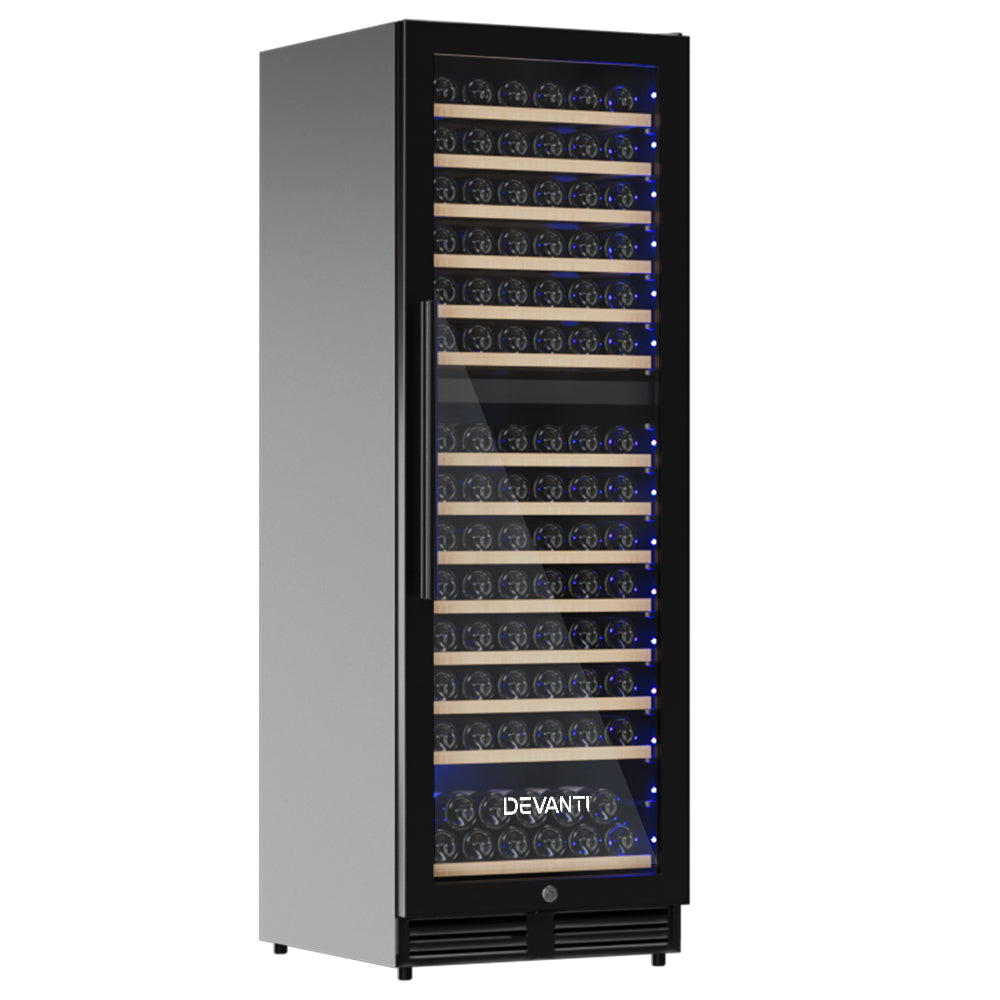 Devanti Wine Fridge Cooler Dual Zone 154 Bottles Appliances > Fridges & Freezers > Wine Fridges