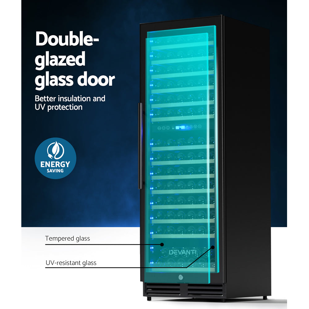 Devanti Wine Fridge Cooler Dual Zone 154 Bottles Appliances > Fridges & Freezers > Wine Fridges