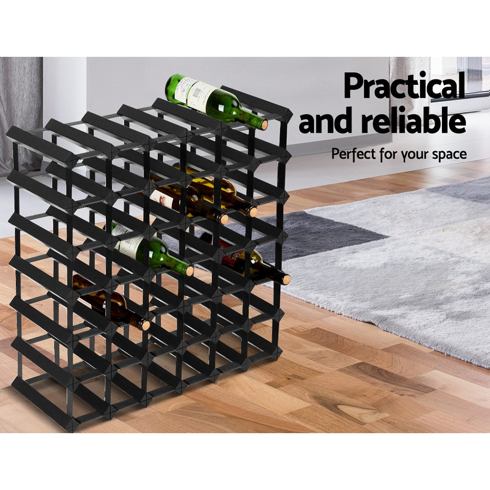 Artiss Wine Rack 42 Bottle Black Home & Garden > Storage