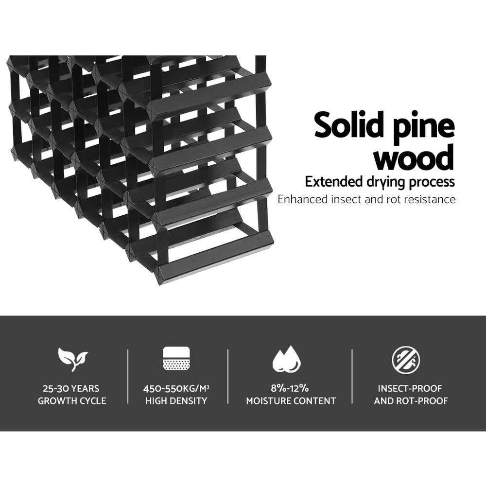 Artiss Wine Rack 42 Bottle Black Home & Garden > Storage