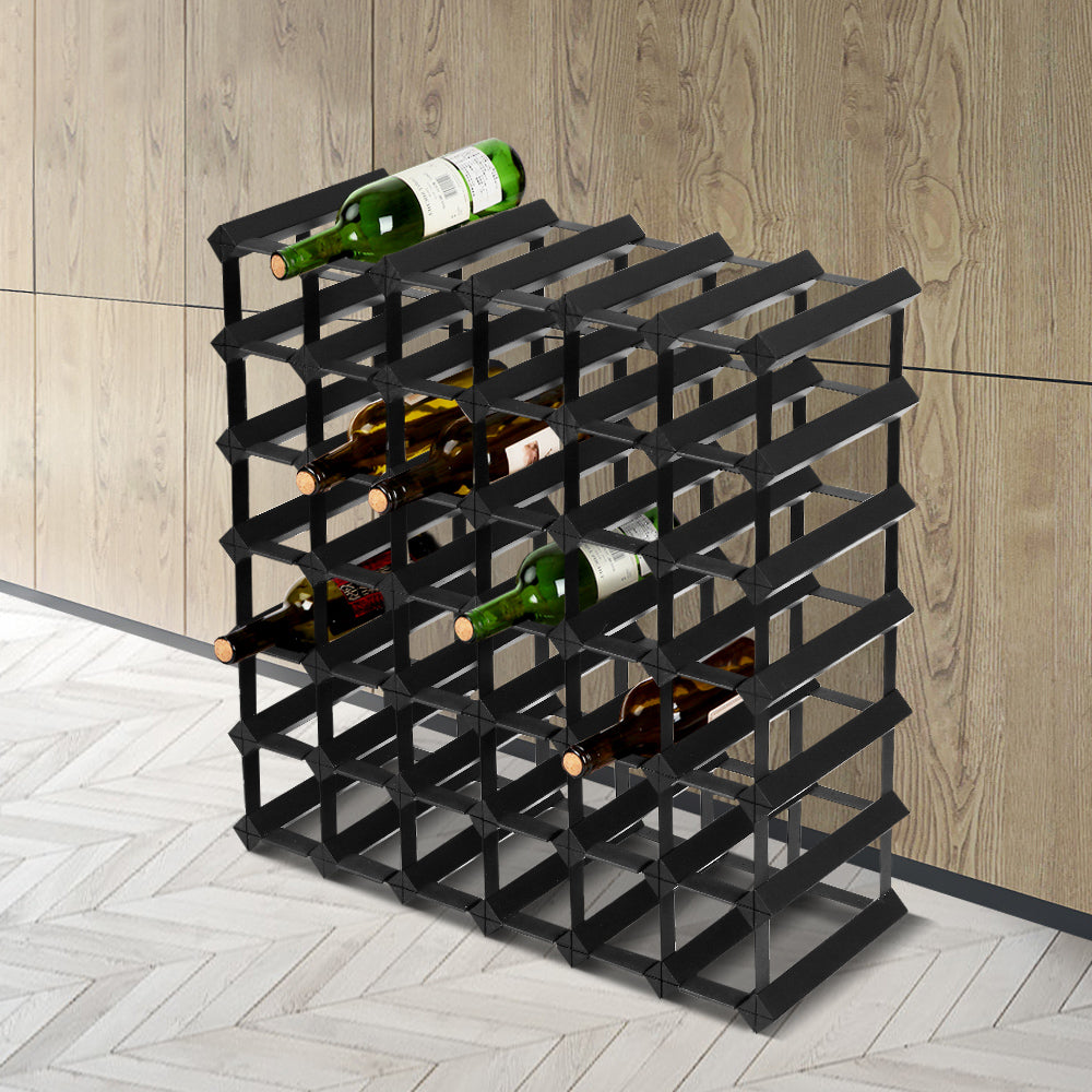 Artiss Wine Rack 42 Bottle Black Home & Garden > Storage