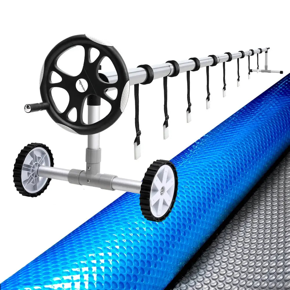 Aqua Buddy Pool Cover 11x6.2m 400 Micron Silver Swimming Solar Blanket 6.55m Roller