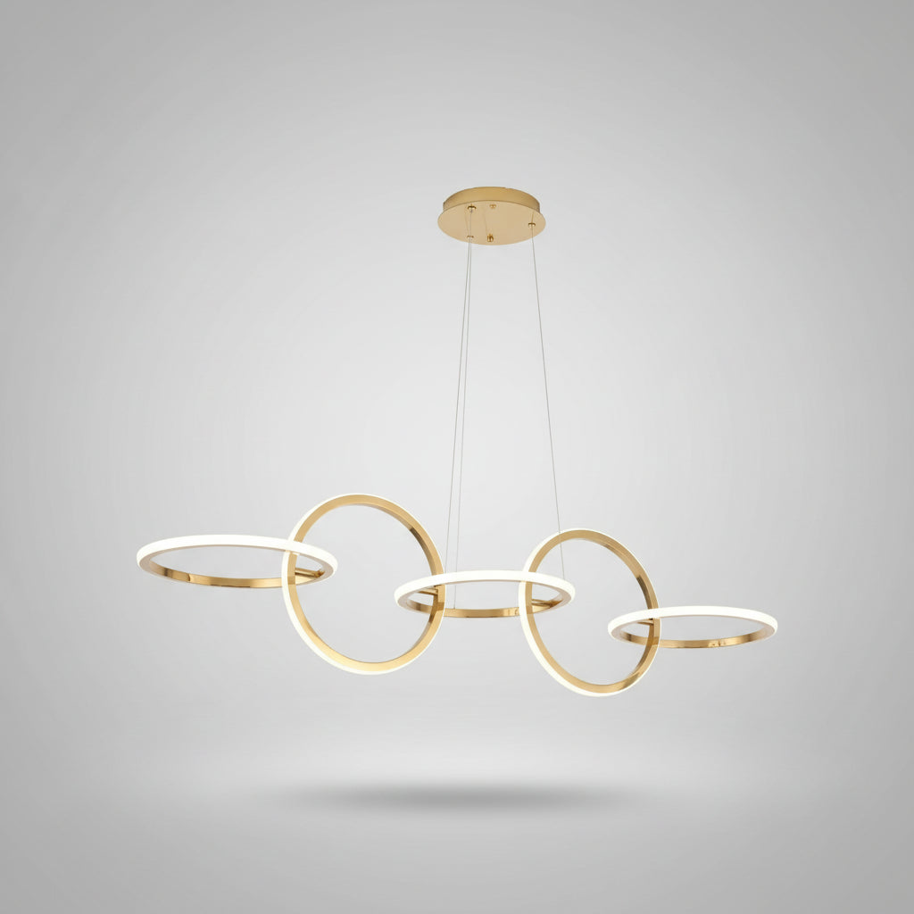 Bamdecor A180 Nordic Golden Circles Kitchen Dining Table Pendant Light Minimalist Modern Lighting