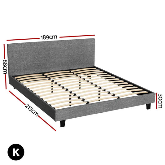 Bed Frame King Size Grey Neo