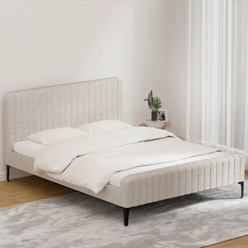 Bed Frame Queen Size Beige Ammy