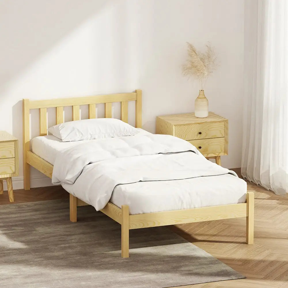 Bed Frame Single Size Wooden Oak Sofie
