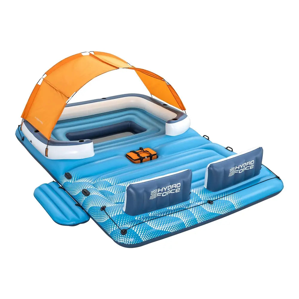 Multi-colour pool float island inflatable lounge - 6 person - 373cm x 264cm (inflated) Australia
