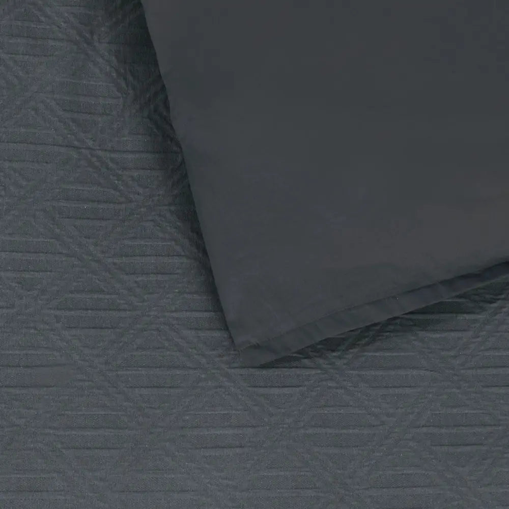 Bianca Hallston Charcoal Pre-washed Cotton Quilt Cover Set Super King