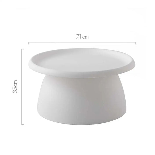 Coffee Table Round 71cm Plastic White