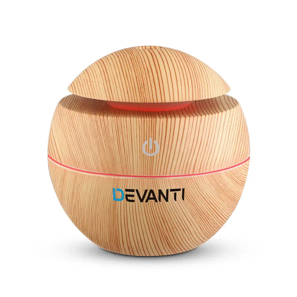 Devanti Aroma Diffuser Aromatherapy Light Wood 130ml