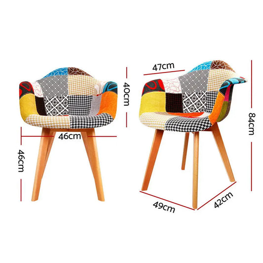 Dining Chairs Set of 4 Fabric Retro Replica Dsw