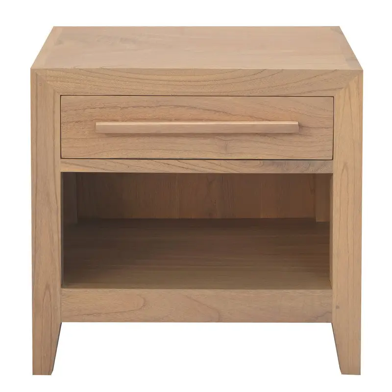 Dion 1-drawer Solid Mindi Bedside Table (natural)