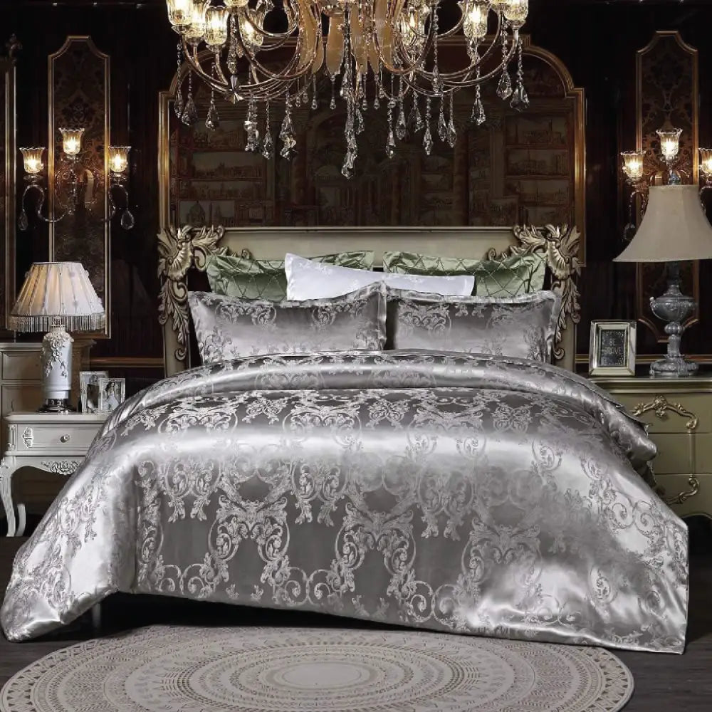 Dreamfields - Silvery Royal Quilt Cover Set - (2pcs King Single Size)