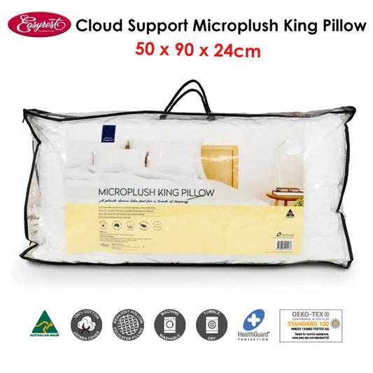 Easyrest Cloud Support Microplush King Pillow 50 x 90 24 Cm