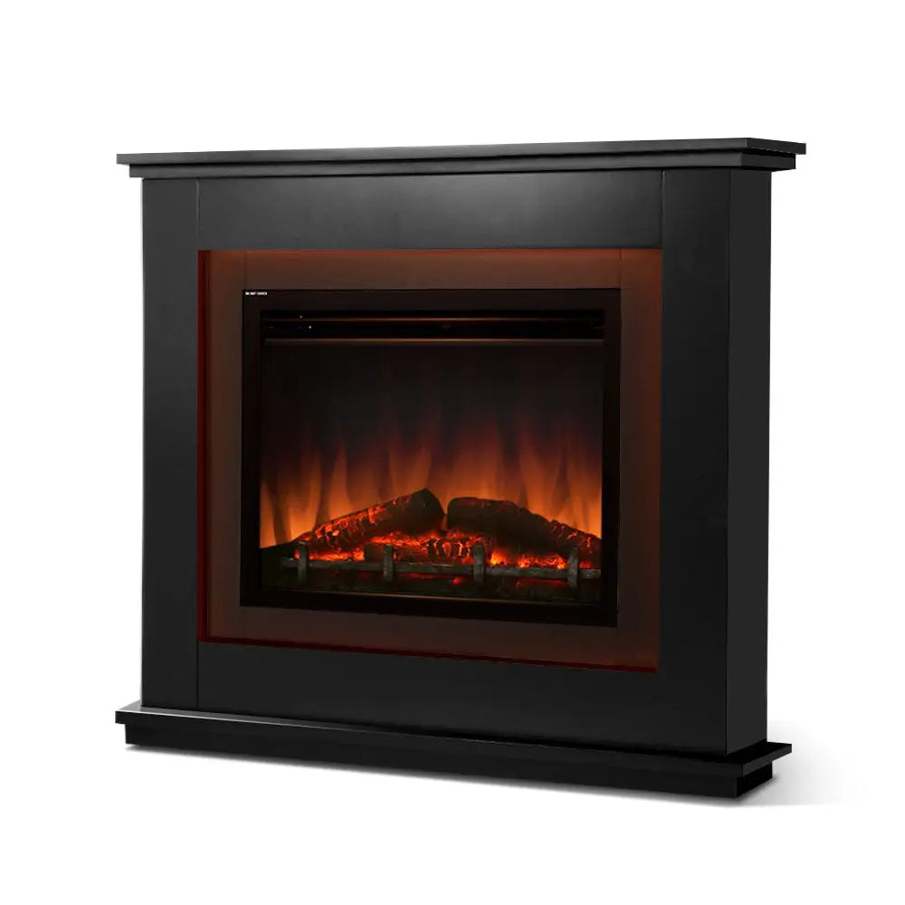 Electric Fireplace Fire Heater 2000w Black | Black Electric Fireplace Realistic Orange