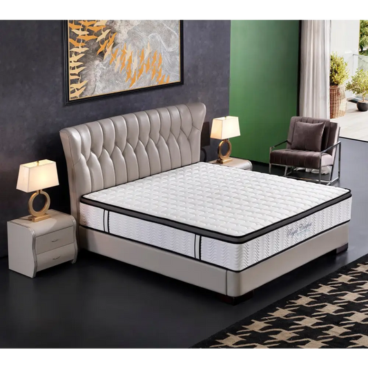 Ergopedic Mattress 5 Zone Latex Pocket Spring in a Box 30cm - Double - White Grey Black