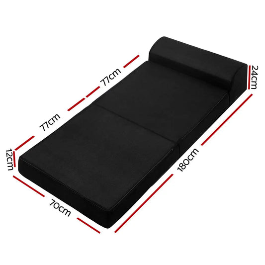 Foldable Mattress Folding Foam Bed Mat Black