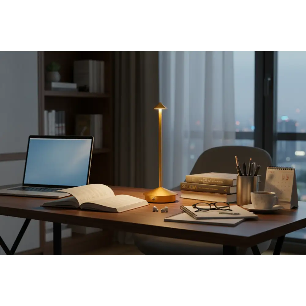 Gold Modern Minimalist Aluminum Led Mushroom Night Light - Creative Bedside Atmosphere Lamp for Dining Room and Bedroom