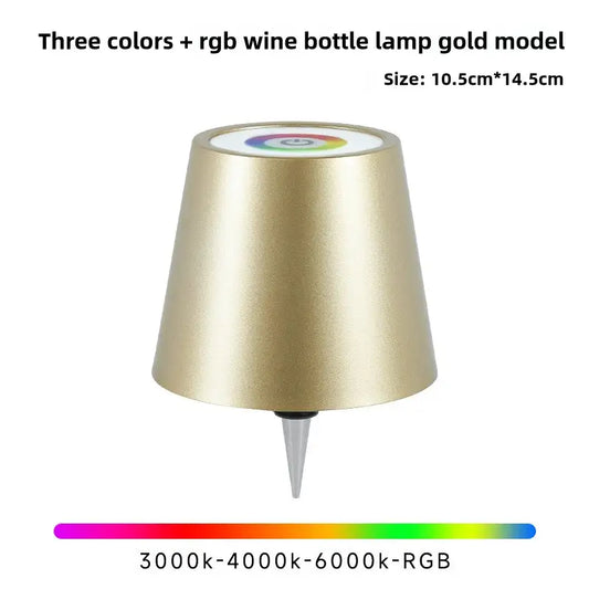 Gold Rgb Color-changing Led Bottle Lamp - Adjustable Smart Lighting for Home Decor
