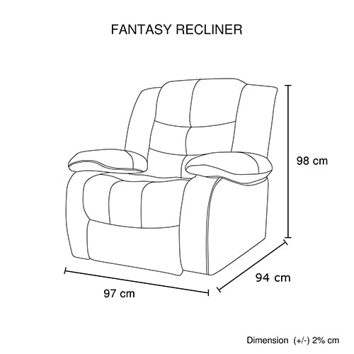 Fantasy Recliner Pu Leather 1R Black - Furniture > Bar Stools & Chairs > Massage Chairs