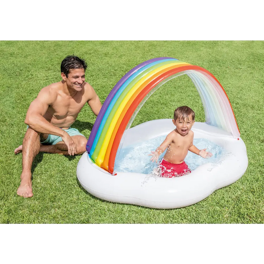 Intex Rainbow Cloud Inflatable Spray Baby Pool 57141