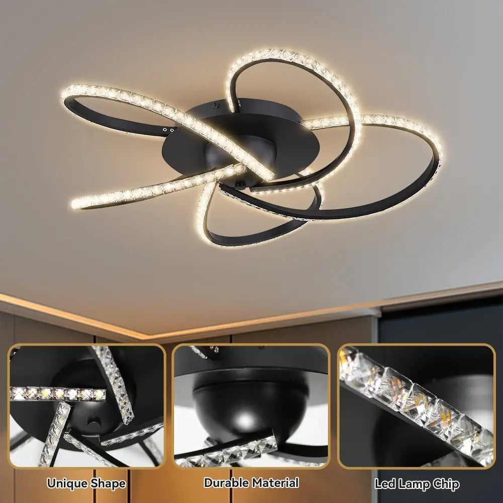 Irie Dimmable 5 Lights Led Ceiling Light - Black