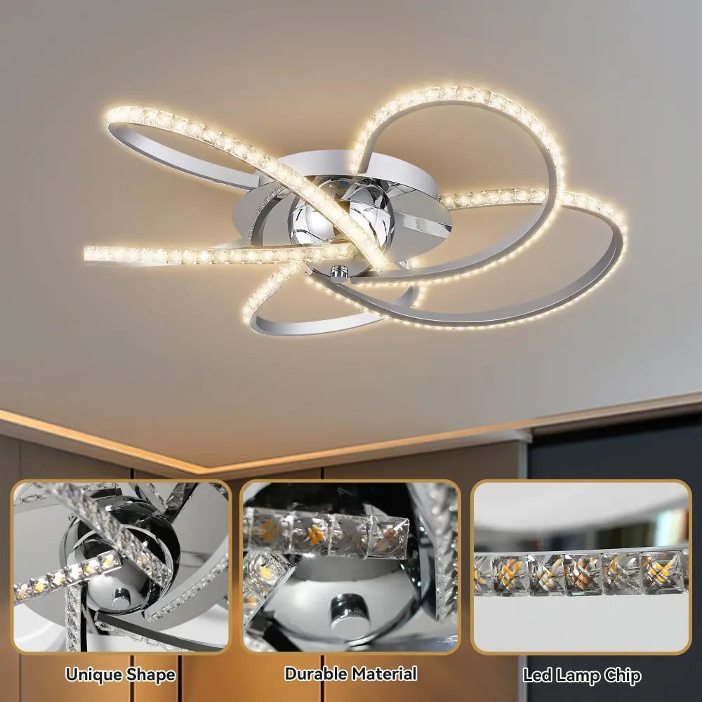 Irie Dimmable 5 Lights Led Ceiling Light - Chrome