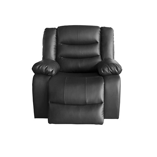 3 + 1 + 1 Seater Recliner Sofa In Faux Leather Lounge Couch in Black Furniture > Sofas > Sofas & Sofa Beds