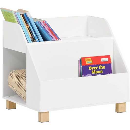 Kids Storage Bookcase 3 Compartments White