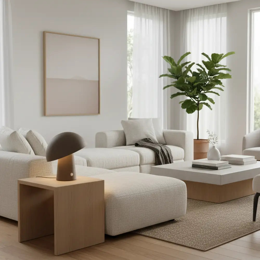 Led Cordless Mushroom Usb Rechargeable Table Lamp Dimming Night Light - Steel Grey