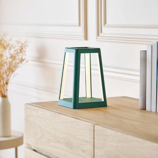 Lexon Lantern Portable Lamp with Built-in Wireless Charger - Green