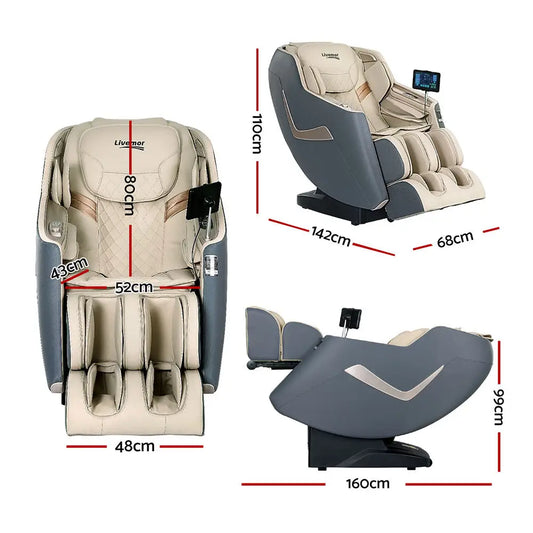 Livemor Massage Chair Electric Recliner Home Massager 3d Opal