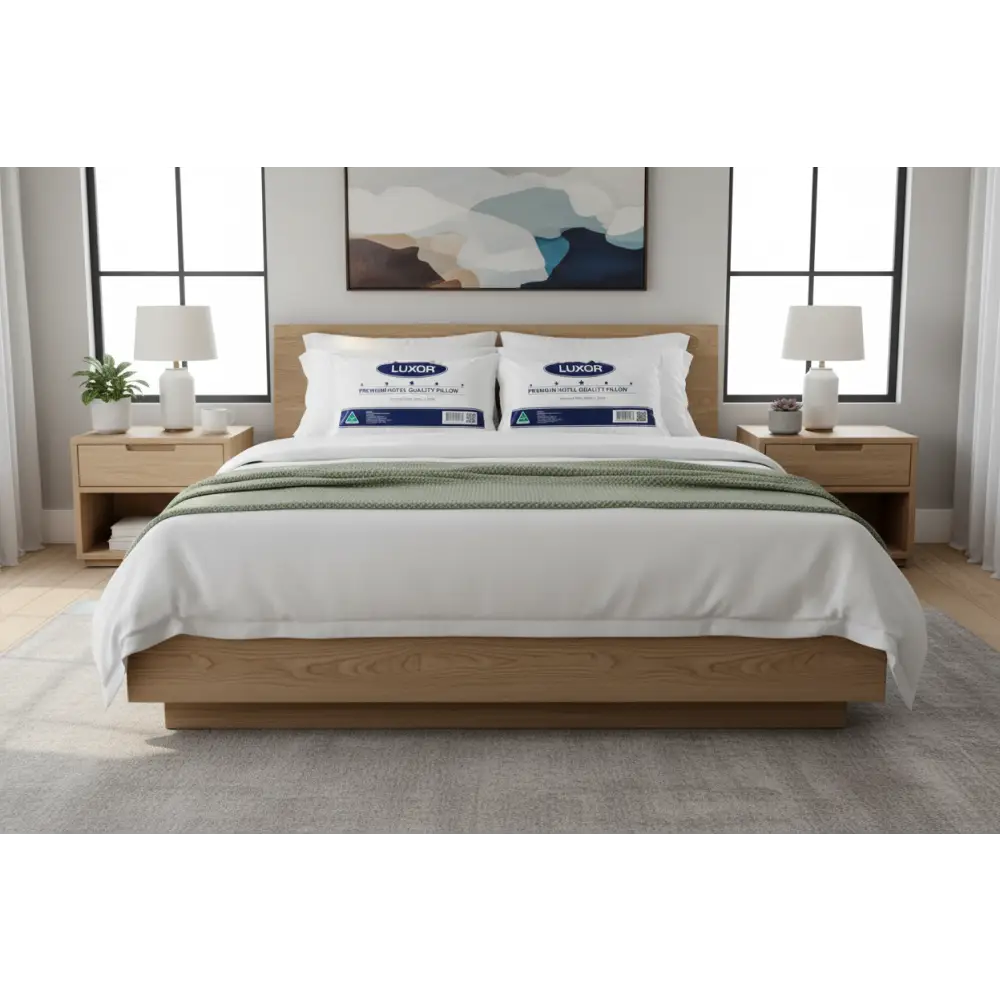 Luxor Australian Made Hotel Quality Pillow Standard Size Twin Pack