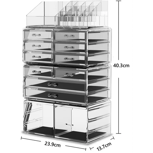 Makeup Cosmetic Organizer Storage with 12 Drawers Display Boxes (clear) | Clear Acrylic Makeup Organizer Multiple