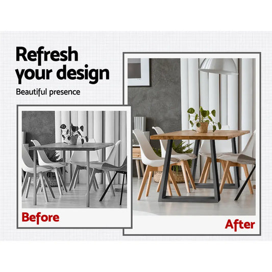 Metal Table Legs Diy Trapezoid 65x90cm Set of 2