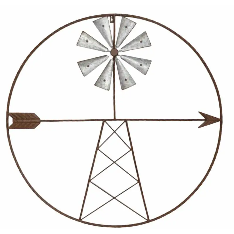 Metal Windmill Wall Art 91x91cm