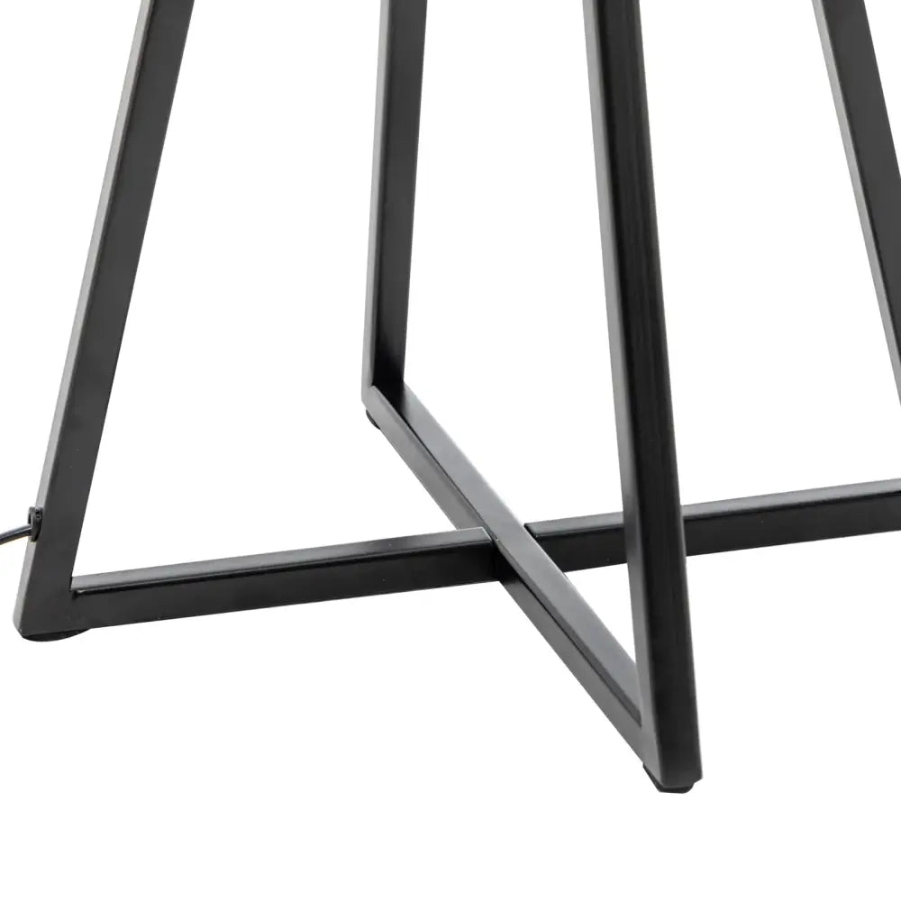 Modern Scandi Metal Dimmable Table Desk Lamp Light W/ Linen Shade - Matte Black
