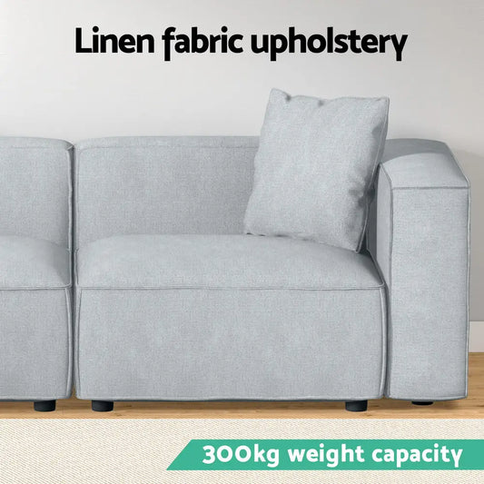 Modular Sofa Chaise Set 2-seater Grey